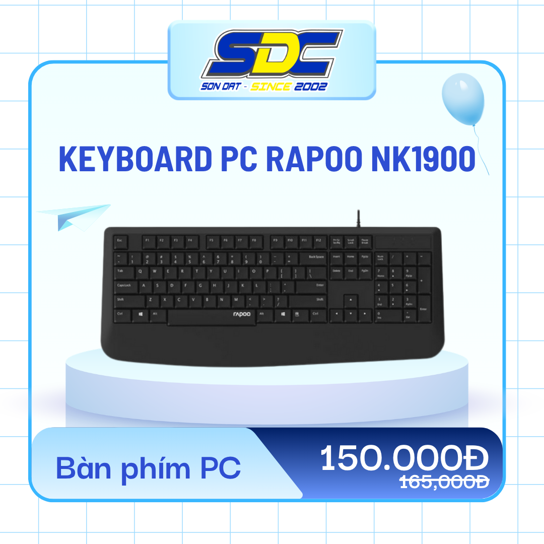 Keyboard PC Rapo NK1900 rất phù hợp để sử dụng trong những tác vụ hàng ngày