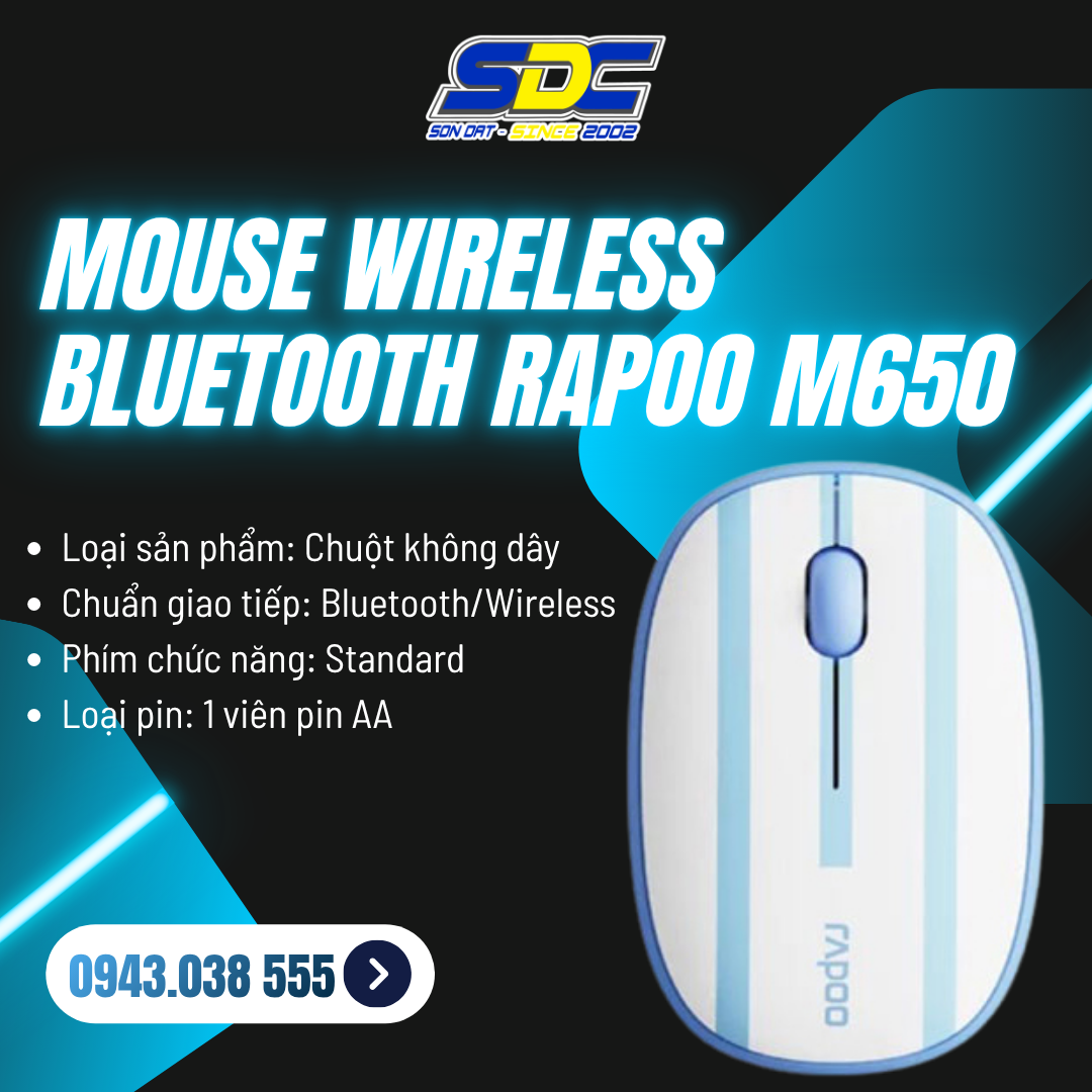 Mouse wireless Bluetooth Rapoo M650 sẽ là một trong những sự lựa chọn không nên bỏ qua