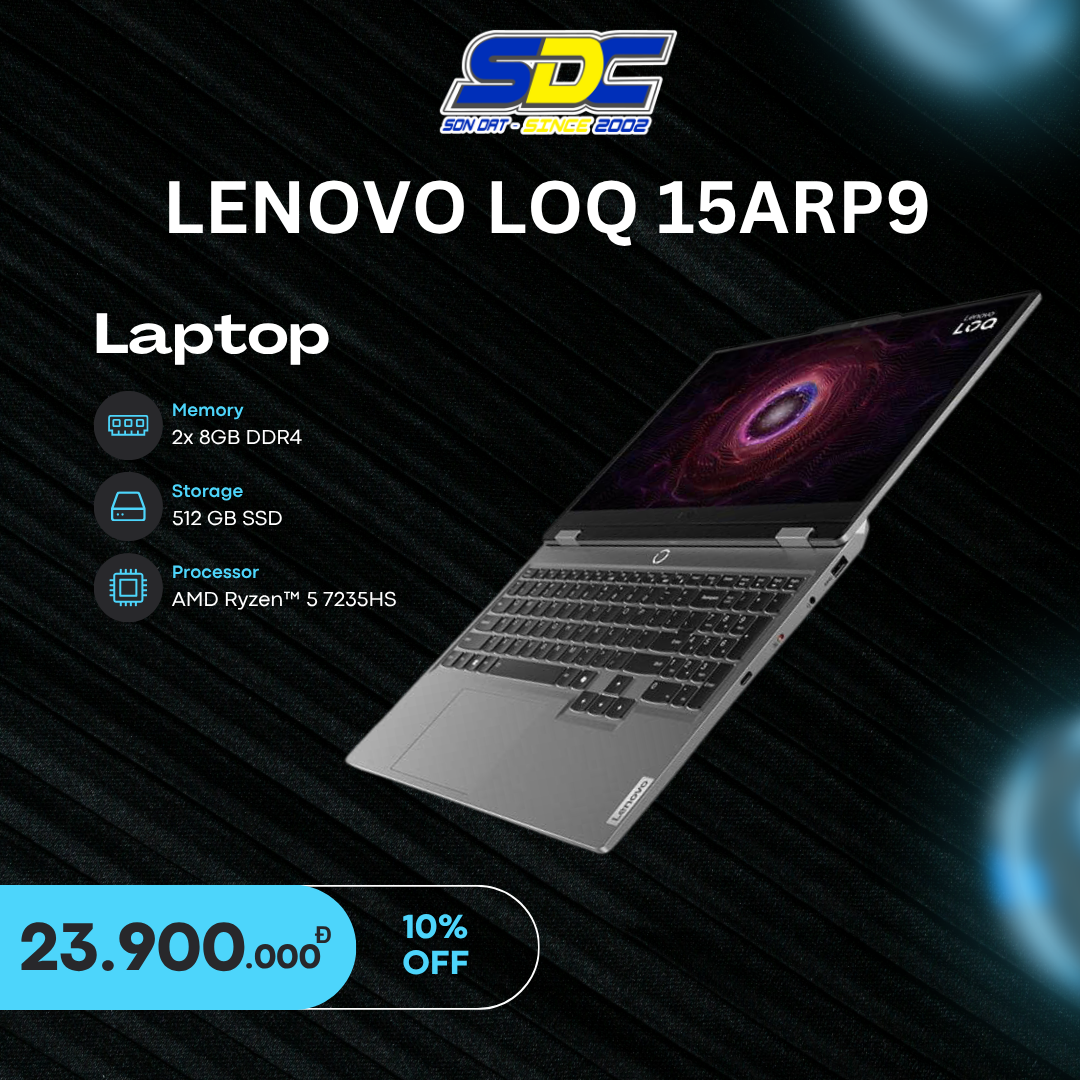 Lenovo LOQ 15ARP9 là một chiếc laptop trong dòng gaming thuộc phân khúc giá rẻ
