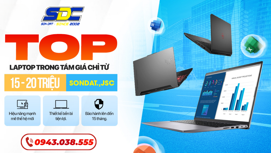  Top laptop dưới 20 triệu hiệu năng cao đáng mua tại SONDAT.,JSC 