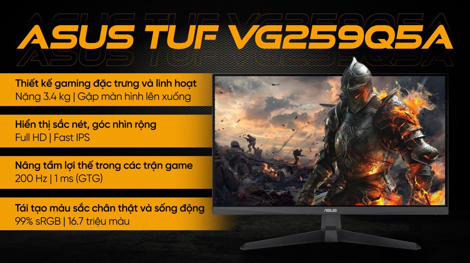 Màn Hình Gaming ASUS TUF Gaming VG259Q5A bảo vệ thị lực người dùng khi sử dụng lâu dài
