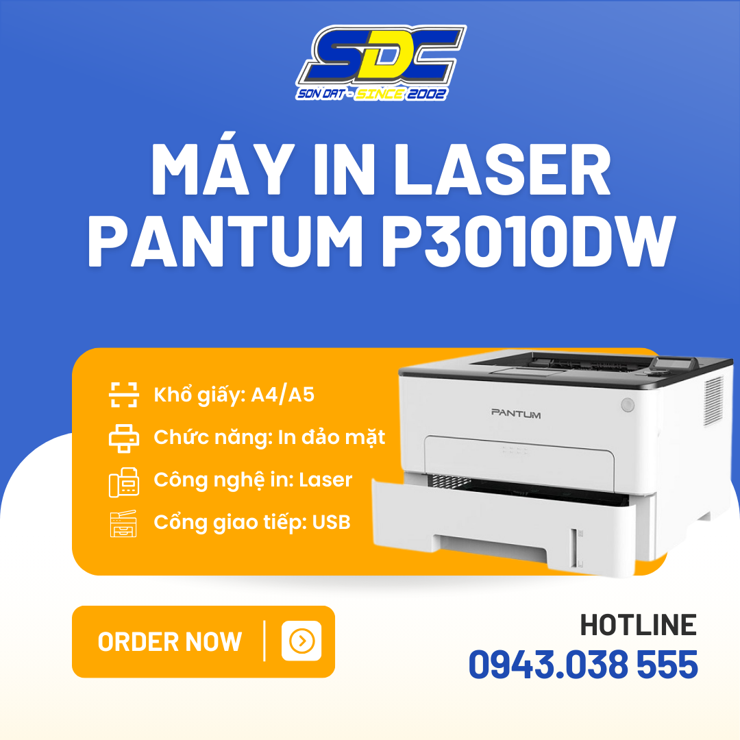 Máy in Laser Pantum P3010DW là một thiết bị in ấn mạnh mẽ, lý tưởng cho các văn phòng nhỏ và vừa
