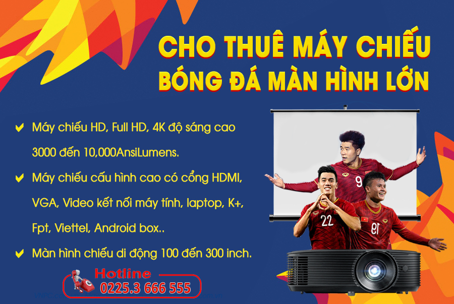 Giá thuê 1 bộ máy chiếu với nhiều mức giá ưu đãi tùy thuộc bạn dùng màn chiếu 100 inch hay 120 inch.