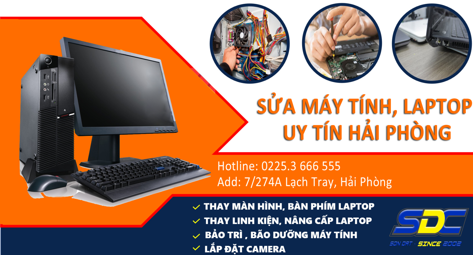 Đến với SƠN ĐẠT., JSC, chúng tôi cam về kết chất lượng dịch vụ sửa laptop, sửa máy tính, sửa macbook uy tín