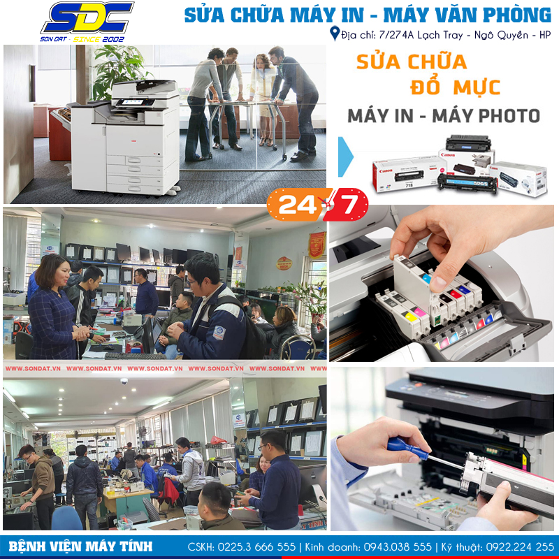 SONDAT., JSC cung cấp dịch vụ sửa máy in chuyên nghiệp uy tín chất lượng tại Hải Phòng