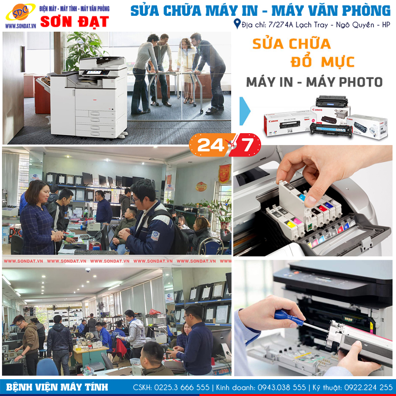 Sửa chữa máy in chuyên nghiệp, giá tốt Hải Phòng đến ngay Sơn Đạt.,JSC
