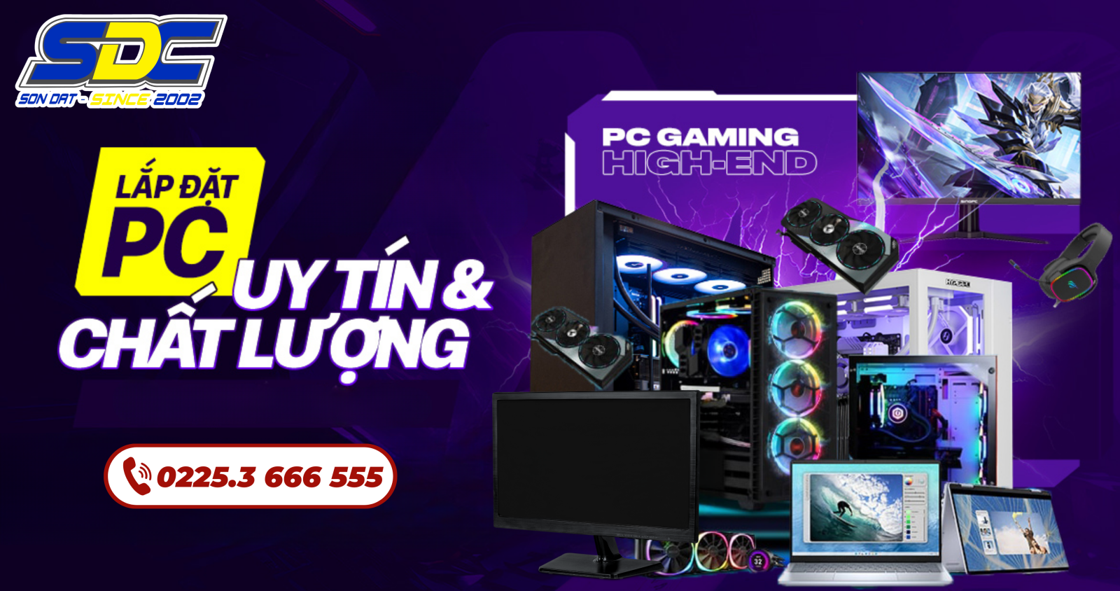 Linh kiện từ các thương hiệu uy tín: Intel, AMD, ASUS, MSI, Gigabyte, Corsair, Kingston...