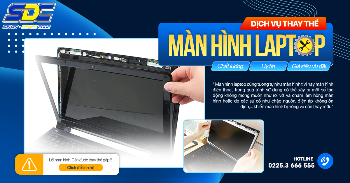 Tại Bệnh Viện Máy Tính Sơn Đạt, quy trình thay màn hình được chuẩn hóa, minh bạch