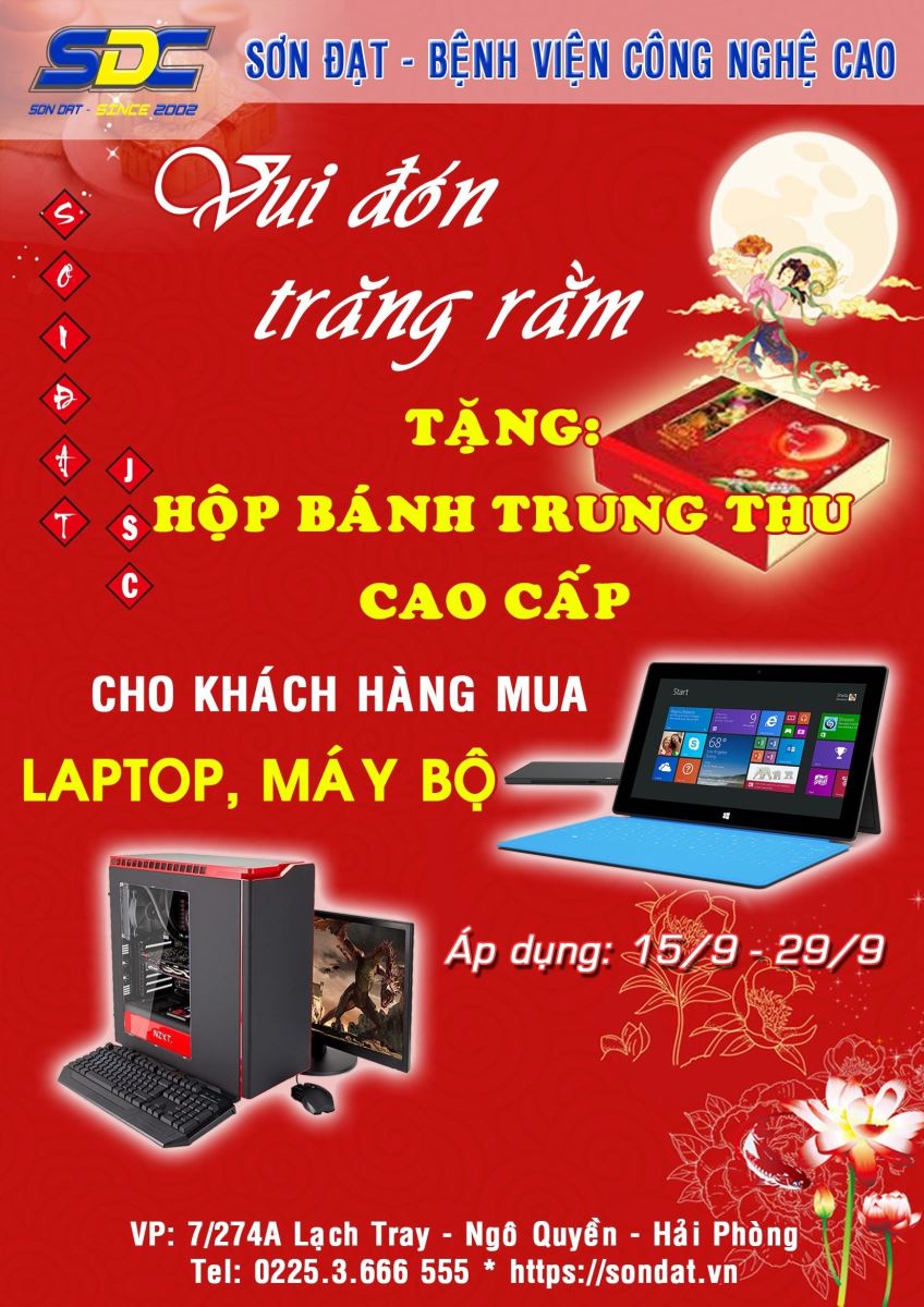 Vui đón Trăng Rằm| Tới Sơn Đat.,JSC ngay để nhận quà tặng hấp dẫn