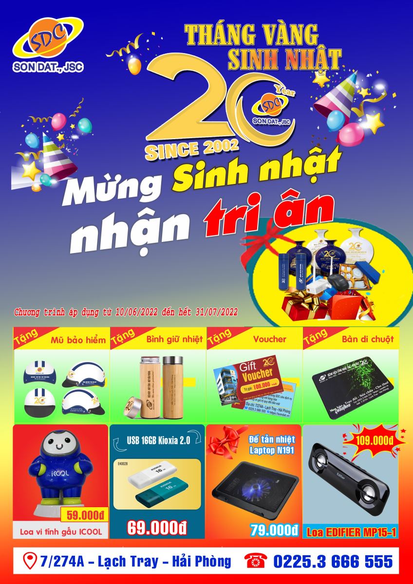 Sơn Đạt.,JSC đón sinh nhật lần thứ 20 với hàng ngàn quà tặng gửi tới khách hàng