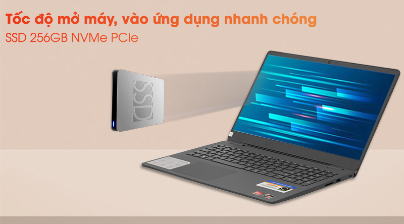 Notebook Dell Inspiron 3505 Y1N1T1 BLACK R3-3250U, 8GD4, 256SSD, 15.6FHD, BT, 3C42WHr, ĐEN, W10SL, PreSup