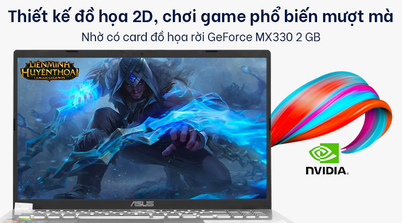 Notebook Asus X509JP i5 1035G1 8GB 512GB 2GB MX330 15.6"FHD Win10 (EJ023T) Bạc