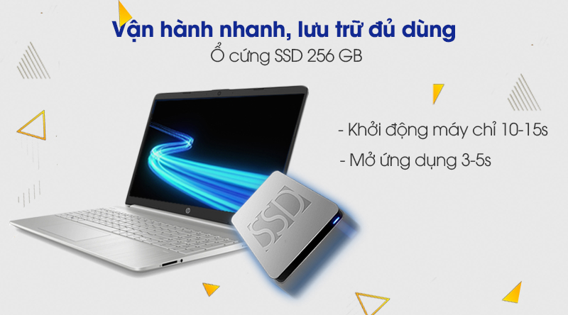 Notebook HP 15s-fq1109TU Core i3 1005G1 4G 512G SSD 15.6"FHD Intel UHD Win10 Bạc