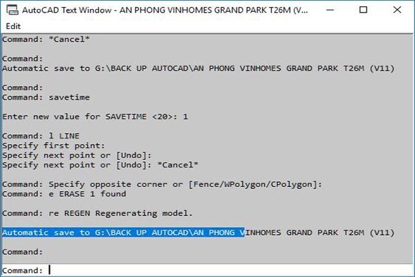 Bấm F2 để xác nhận đã cài đặt Autosave