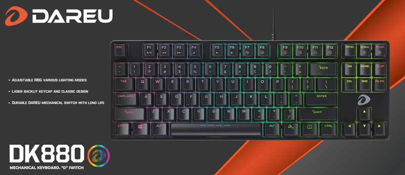 Sản phẩm bàn phím cơ Gaming DAREU DK880 chính hãng tại Bệnh Viện Máy Tính Sơn Đạt