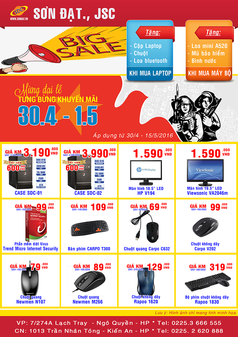 Khuyến mãi 30/4 - 1/5: Giảm giá SỐC đến 600.000đ
