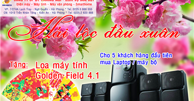 Tặng ngay Loa Máy Tính Golden Field 4.1 cho 5 khách hàng đầu tiên khi mua Laptop / máy bộ