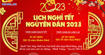 Bệnh Viện Máy Tính Sơn Đạt thông báo lịch nghỉ Tết Nguyên Đán 2023