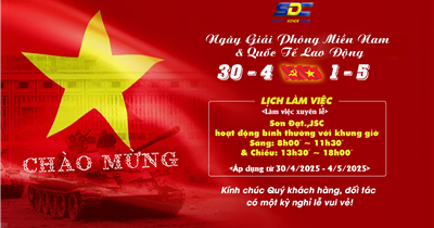 SON DAT., JSC | THÔNG BÁO LỊCH LÀM VIỆC DỊP LỄ 30/4 & 1/5 