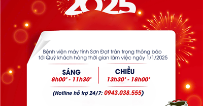 SON DAT., JSC: THÔNG BÁO LỊCH LÀM VIỆC TẾT DƯƠNG LỊCH 2025