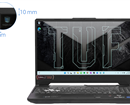 Notebook Laptop Asus TUF Gaming F15 - Black- 15.6 FHD LED 144Hz; Intel Core i5-11400H; 8GB+ 1slot; 512GB SSD;  VGA RTX2050 4GB;  Wifi 6+ BT5.2; Polyc; LedKB RGB; Win11H; (FX506HF-HN014W)