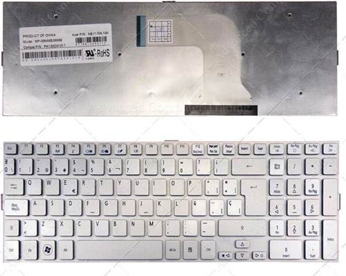 Keyboard Acer Aspire 5943 5943G 8943 8943G Màu Bạc